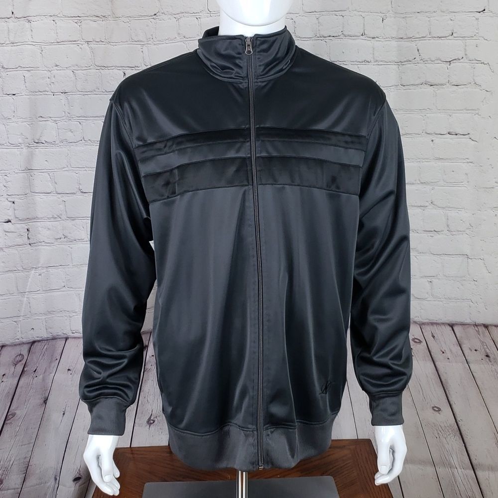 Nordic Track Size Large Long Sleeve Zip-Up Jacket 100% Polyester Black